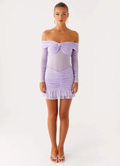 Tiff Long Sleeve Mini Dress - Lilac
