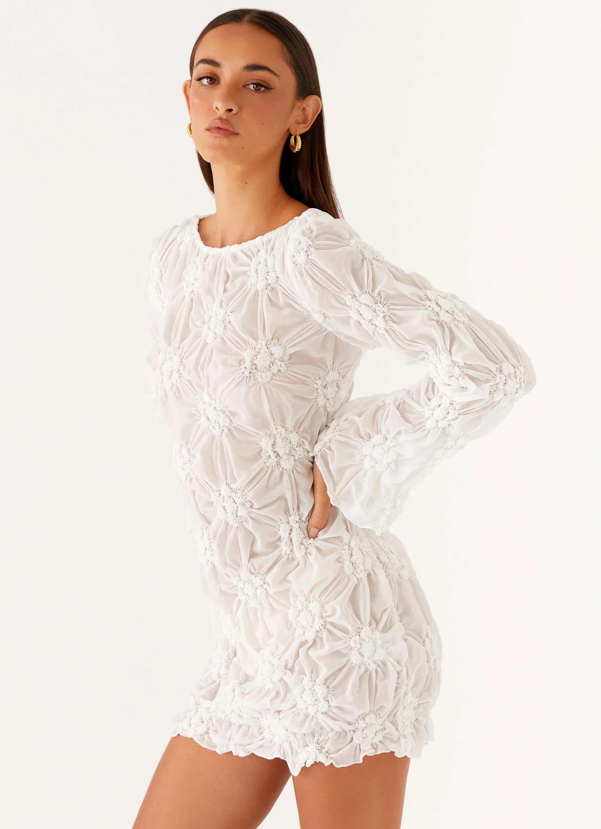 Mia Long Sleeve Dress - Ivory