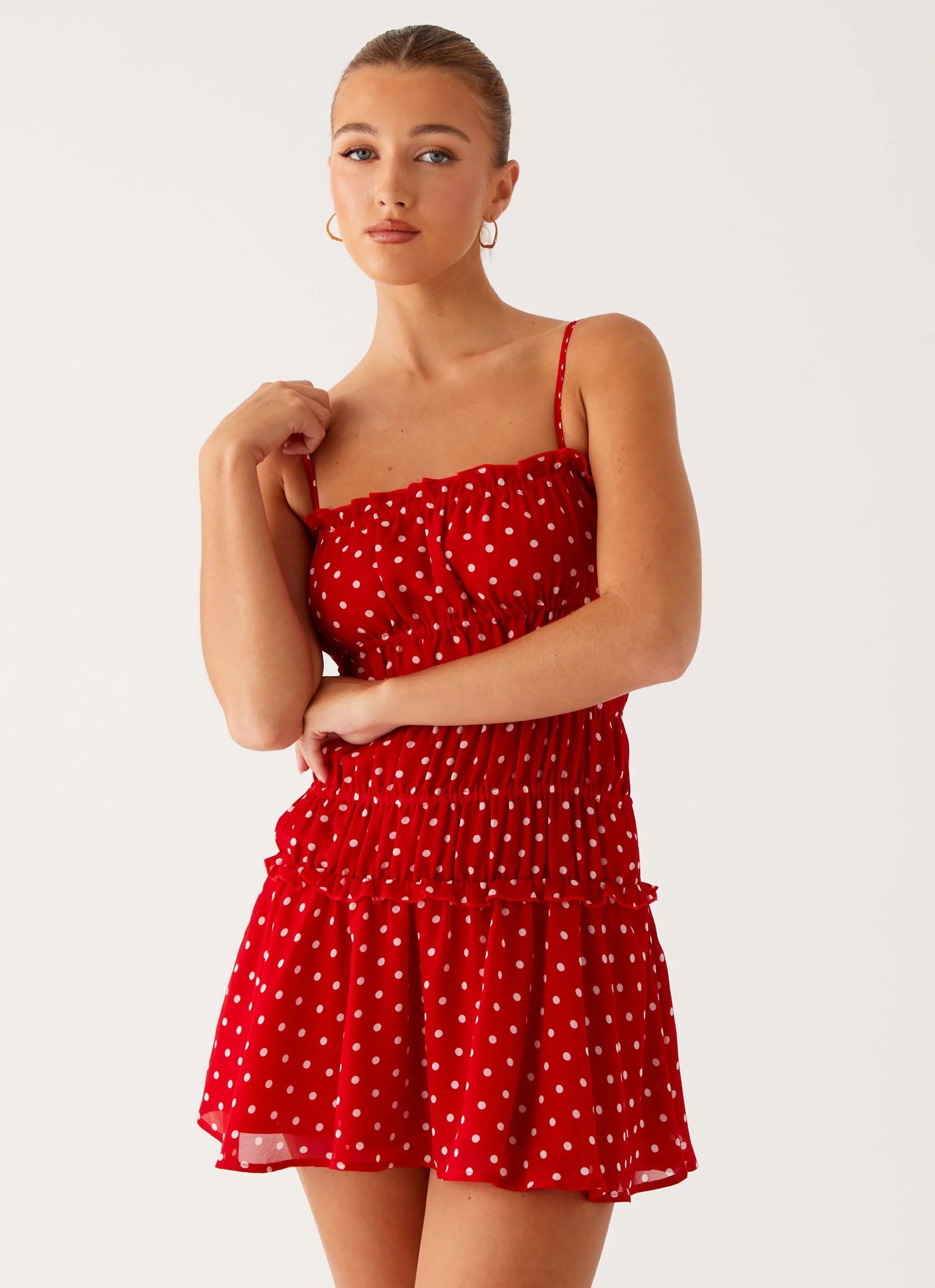 Cynlee Mini Dress - Red Polka Dot