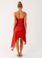 Think About It Midi Dress - Fire Red