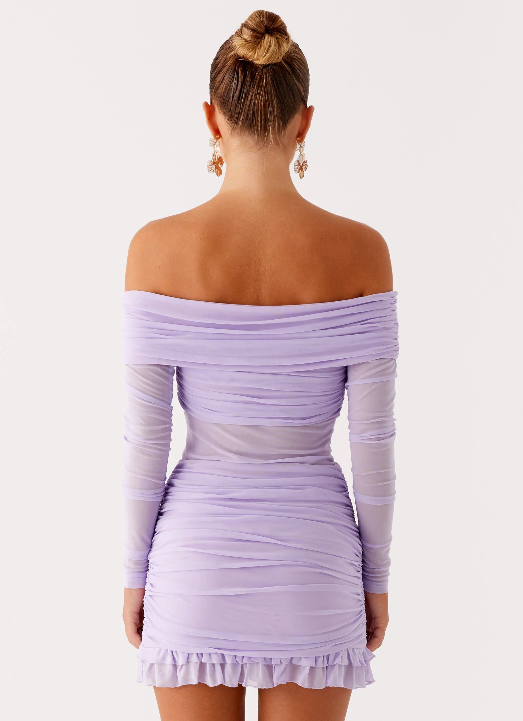 Tiff Long Sleeve Mini Dress - Lilac