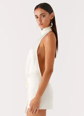 Birdie Halterneck Mini Dress - Ivory