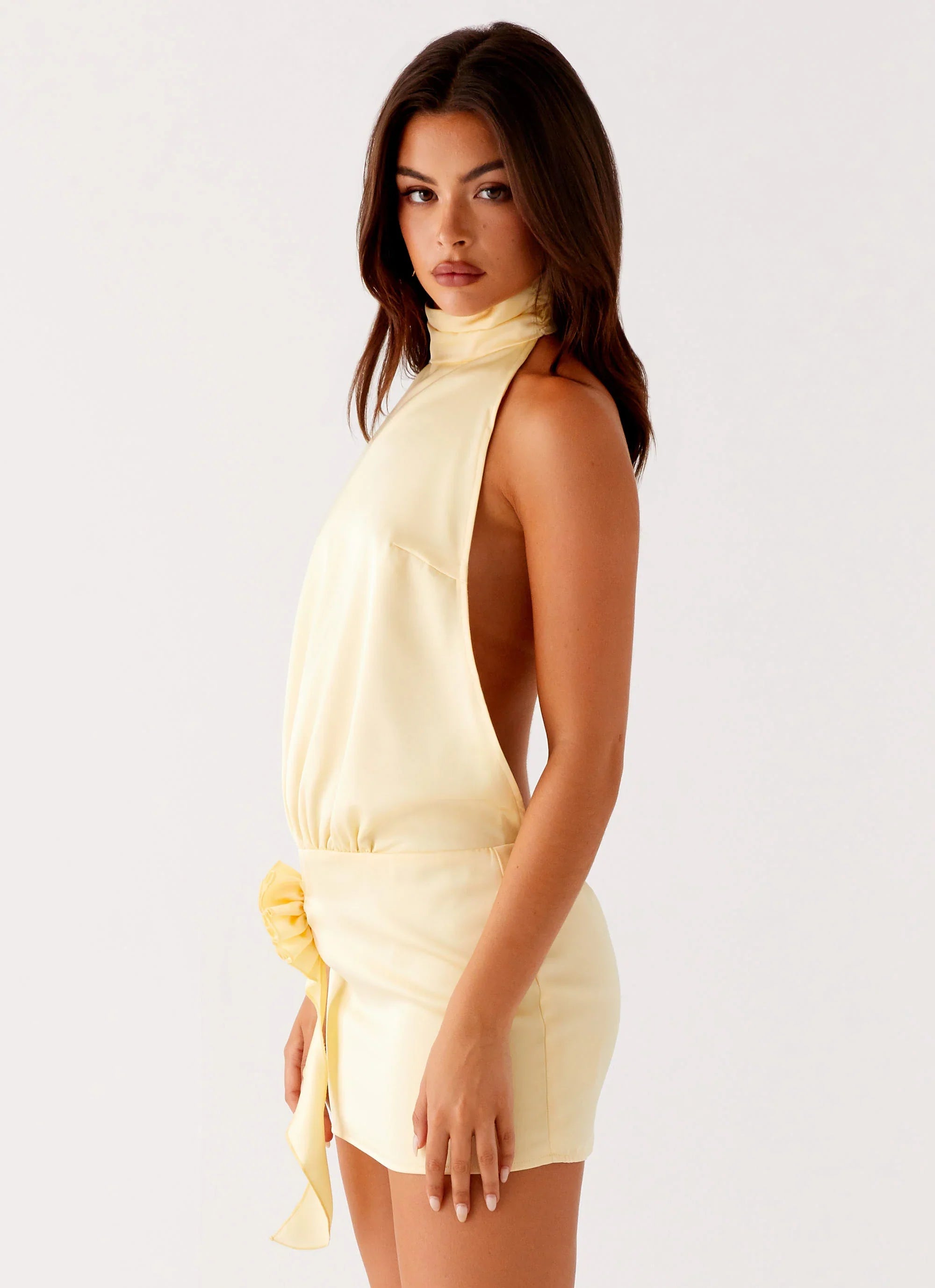 Birdie Halterneck Mini Dress - Yellow