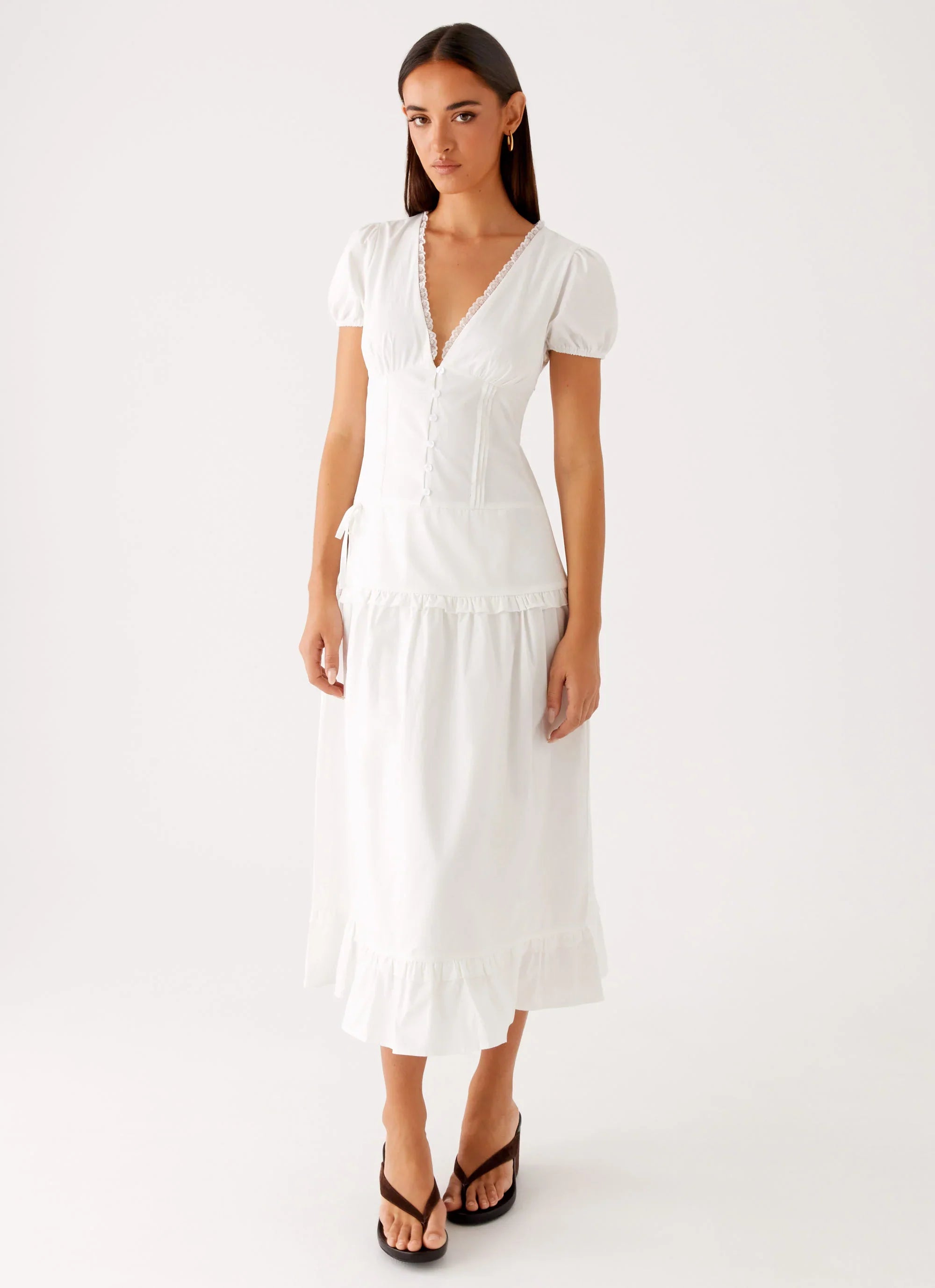 London Midi Dress - White