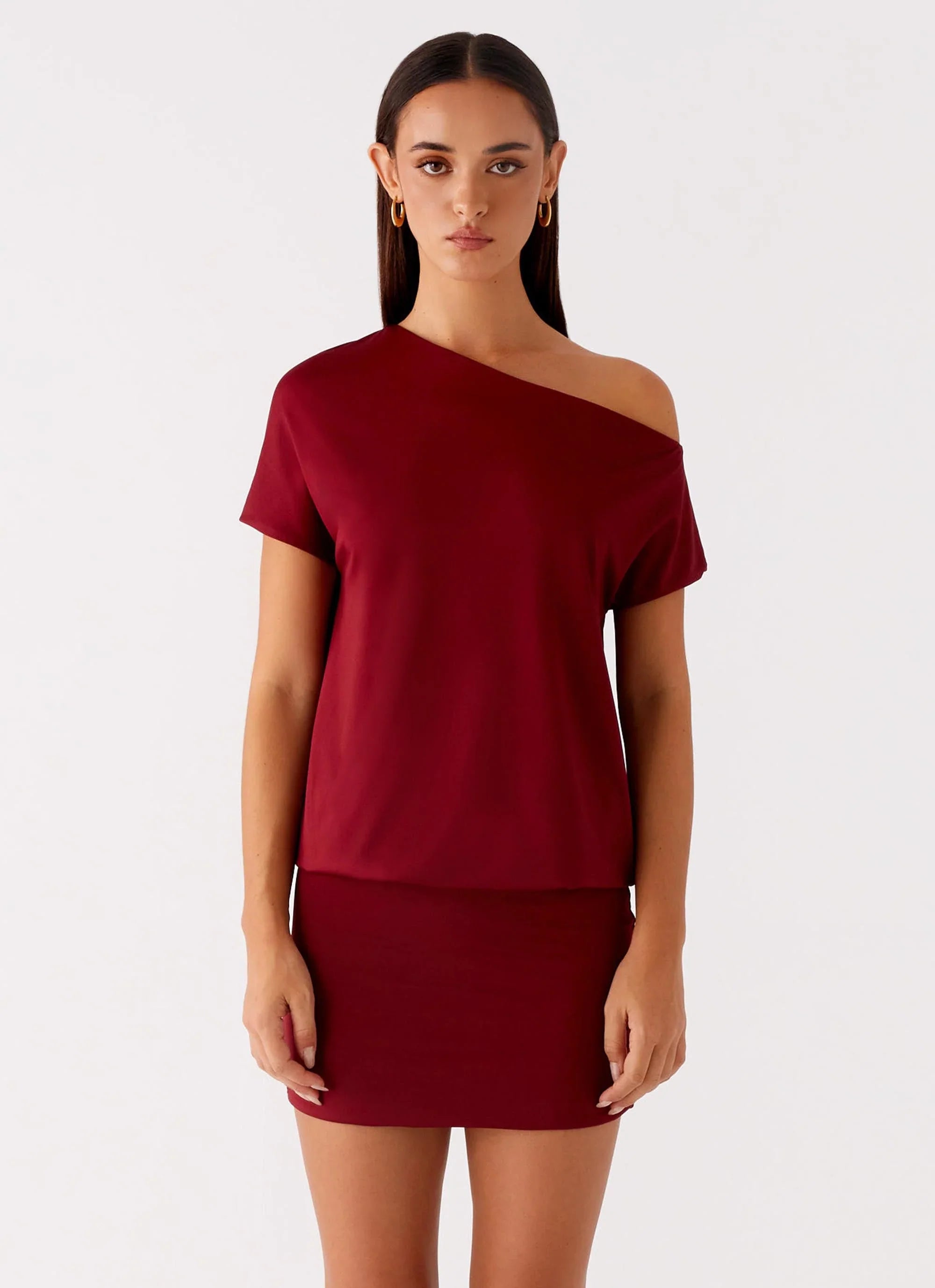 Paulie Mini Dress - Maroon