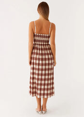 Shyanne Midi Dress - Chocolate Check