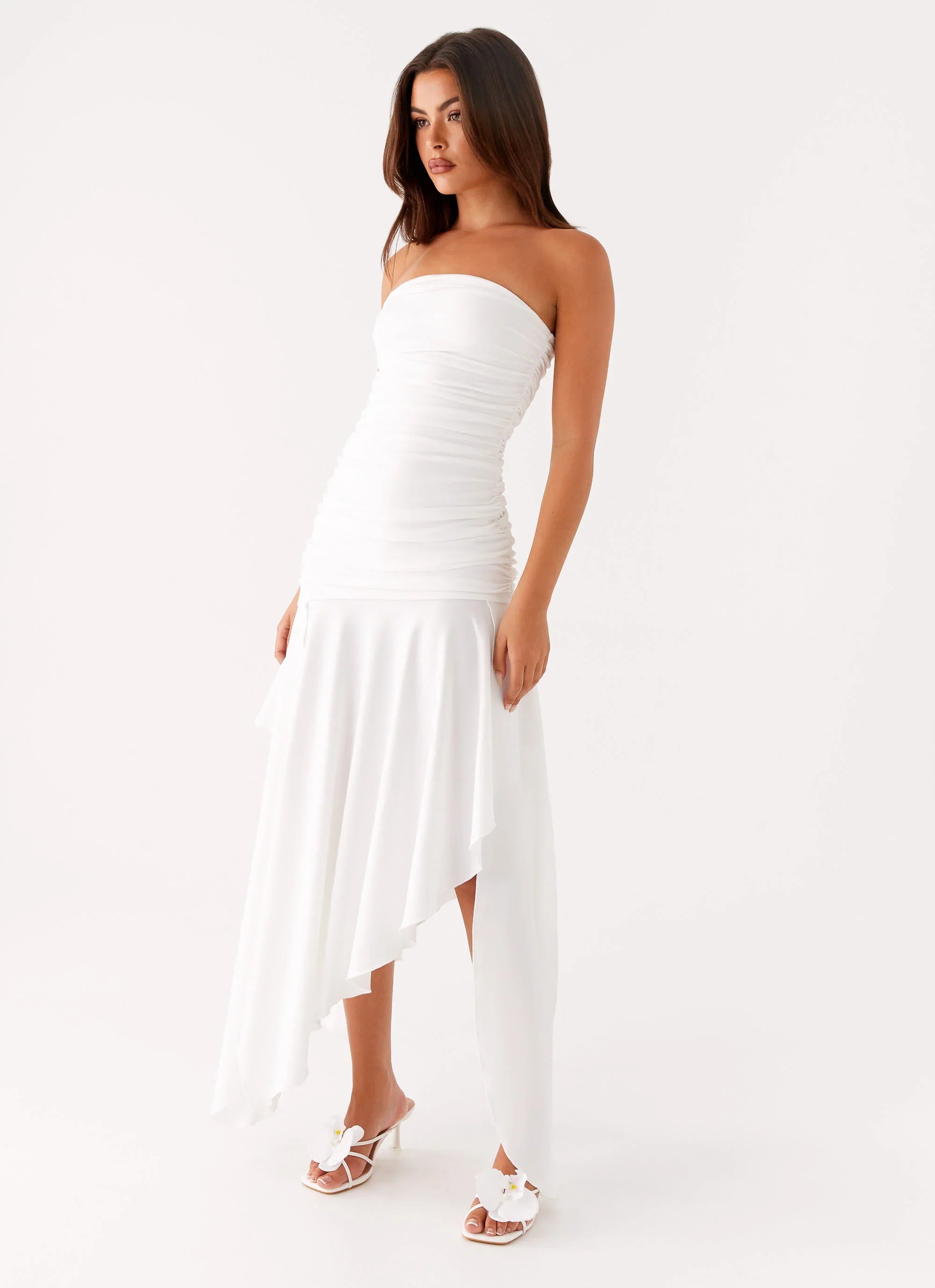 Ora Strapless Maxi Dress - White