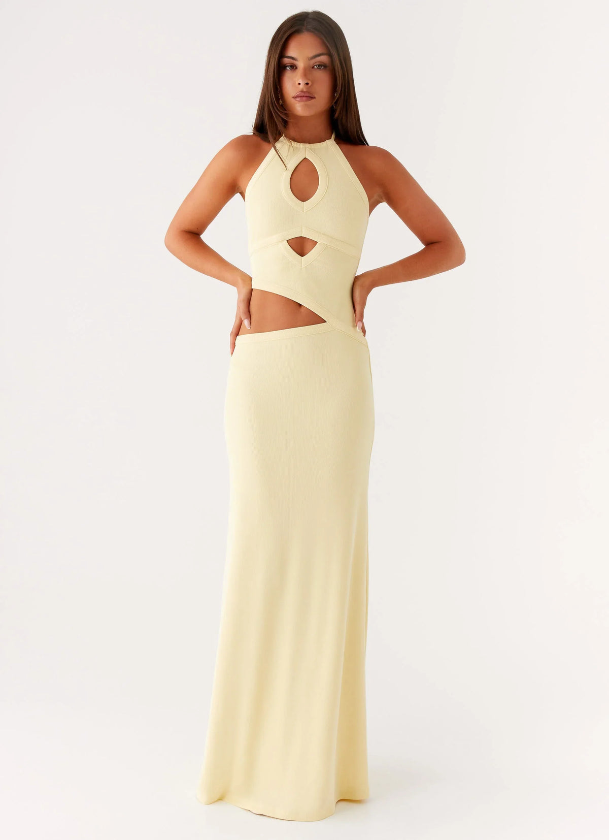 Lanah Cut Out Maxi Dress - Yellow
