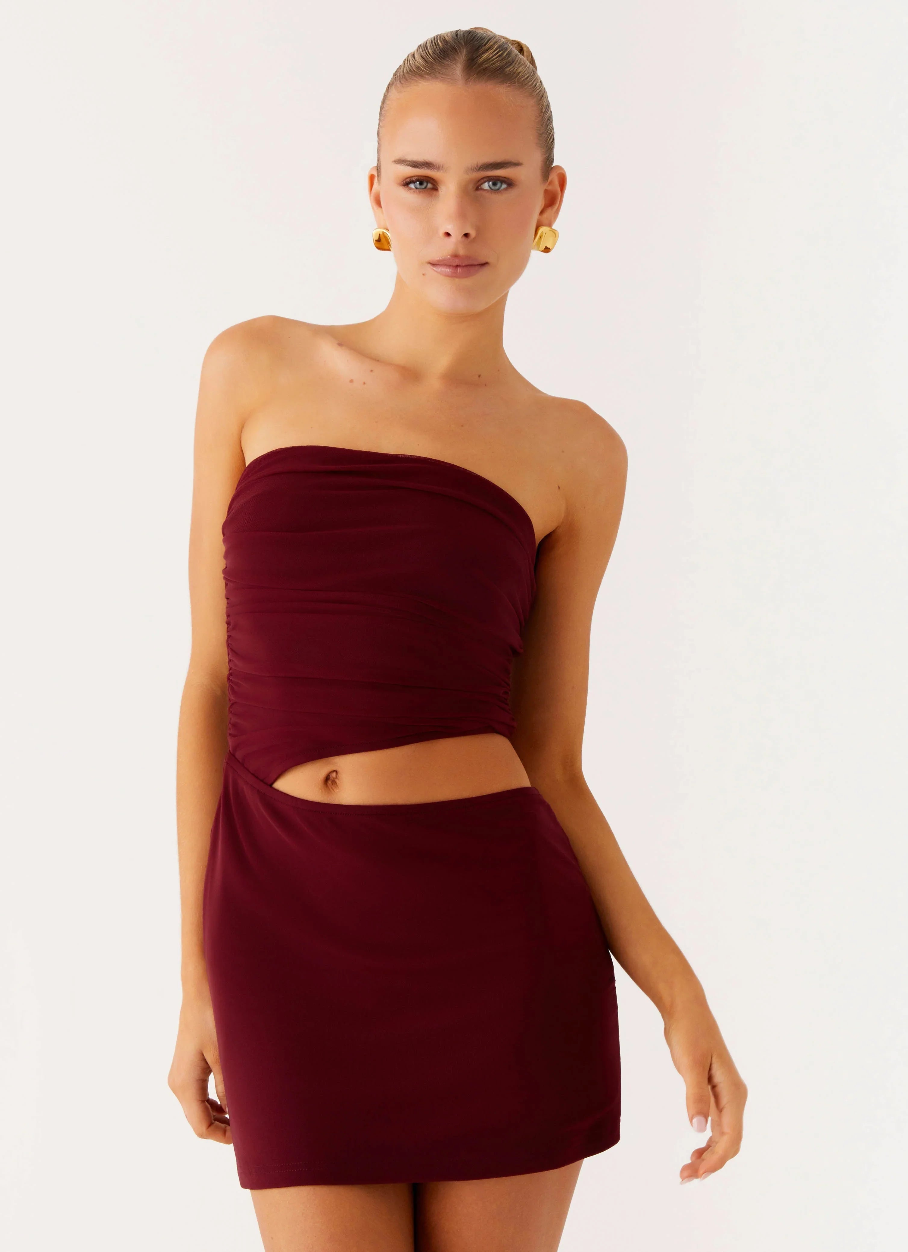 Last Heartbreak Mini Dress - Burgundy