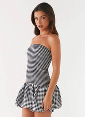Martell Mini Dress - Black Gingham