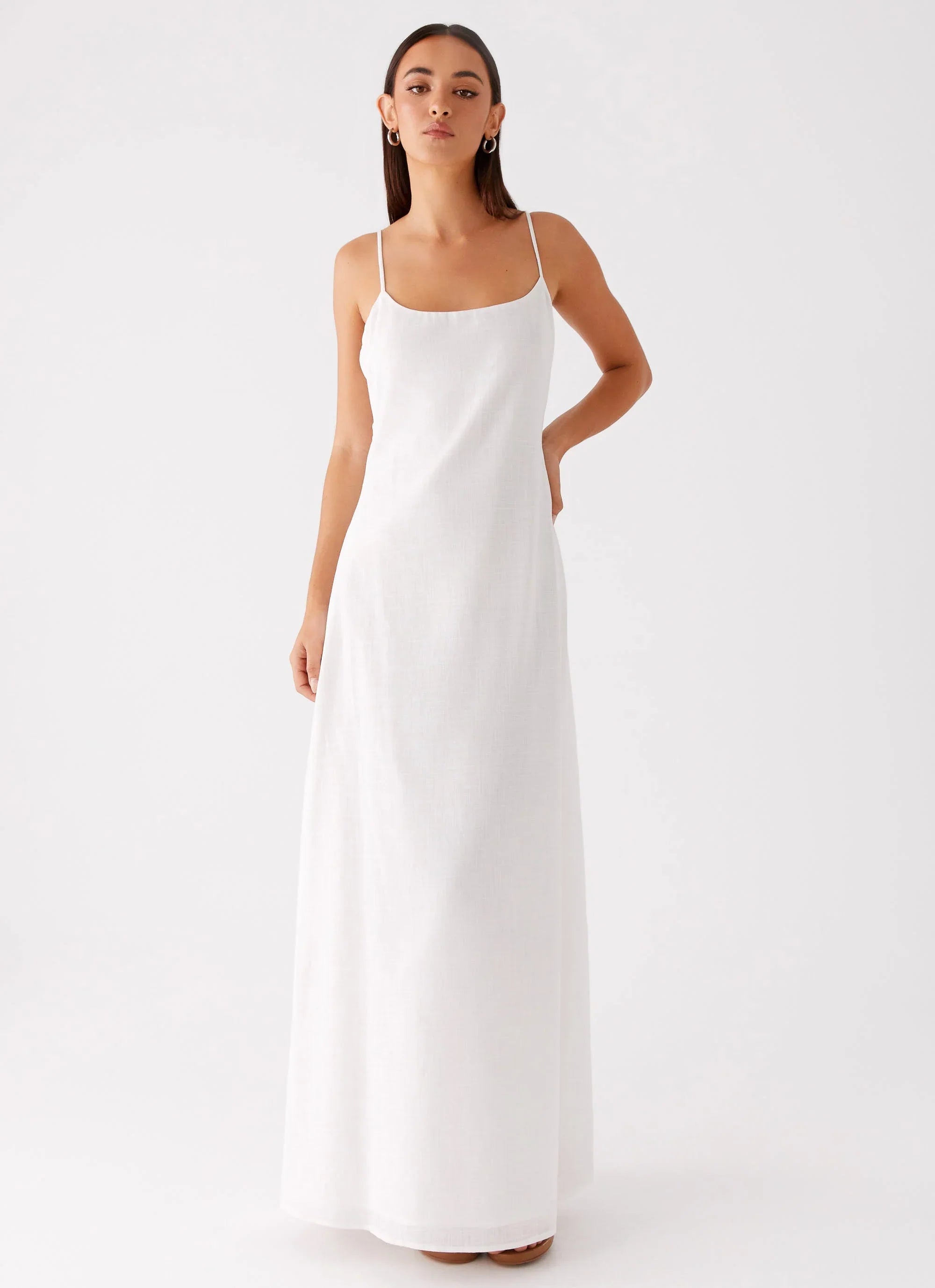 Madeleine Scoop Neck Maxi Dress - Off White