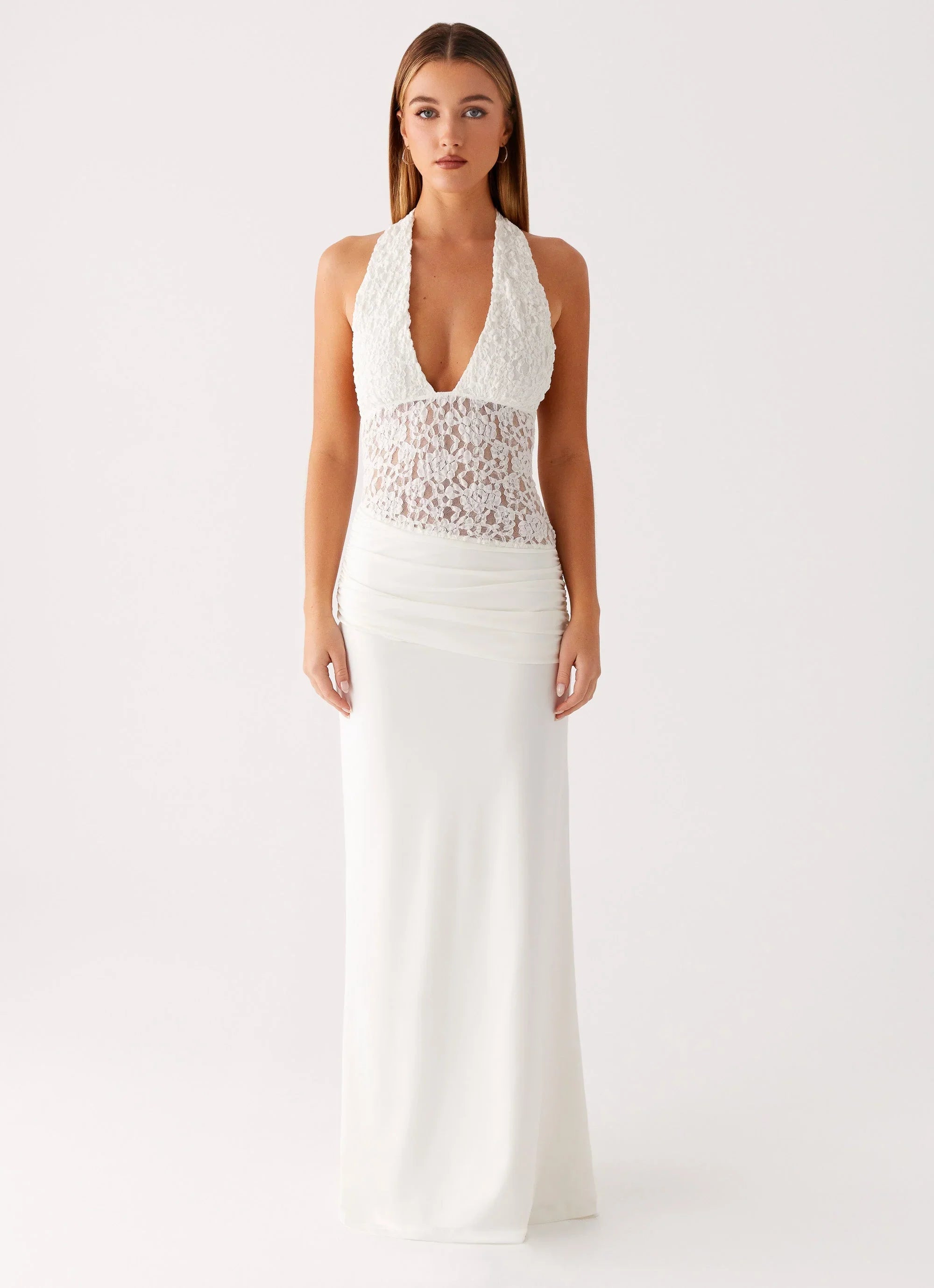 Miri Halter Maxi Dress - Ivory