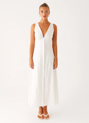 Tamsin Linen Maxi Dress - White